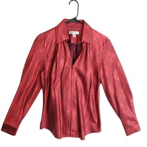 COLDWATER CREEK Women Cotton Polyester Zip Front Blouse Multicolor size M